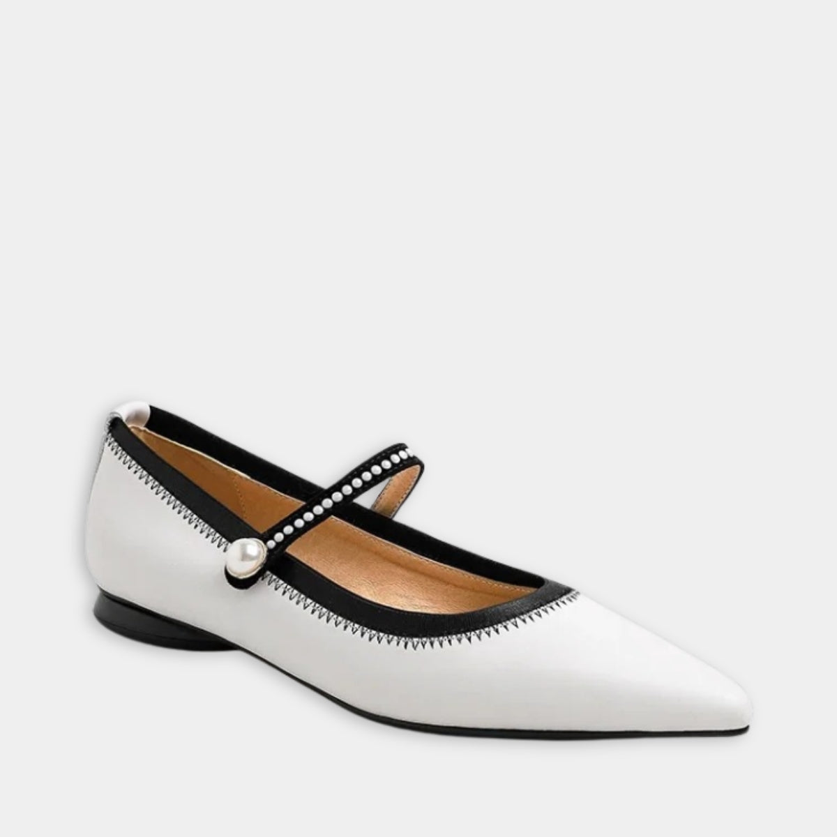Ballerines Pointues En Cuir