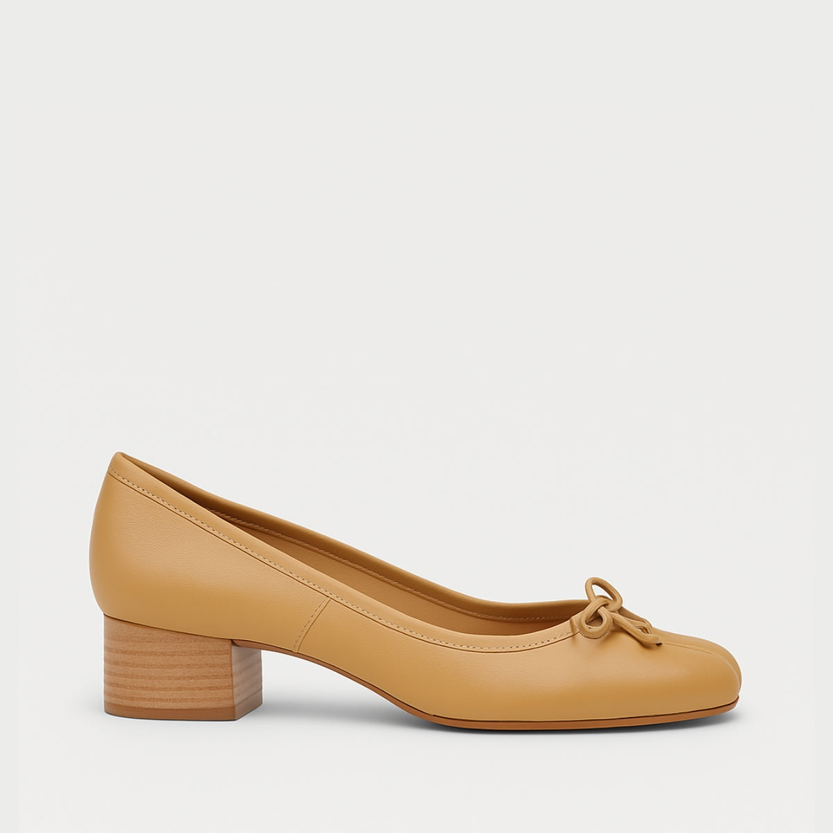 Ballerines À Talon Beige