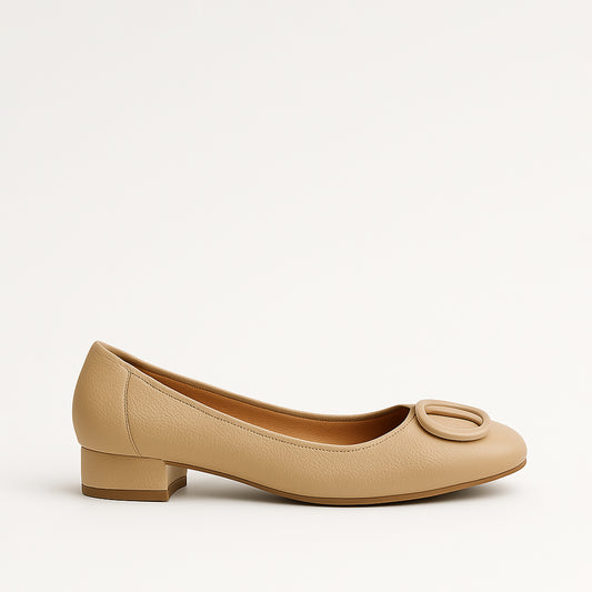 Ballerines Beiges À Talon 3cm