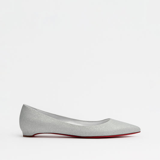 Ballerines Pointues Argentées Pailletées