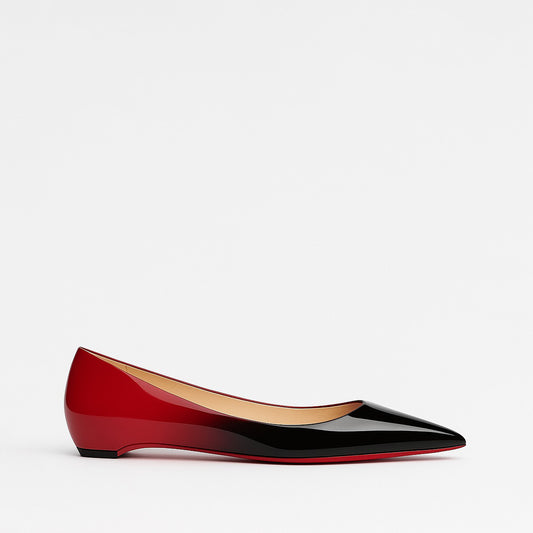 Ballerines Pointues Rouges Et Noires