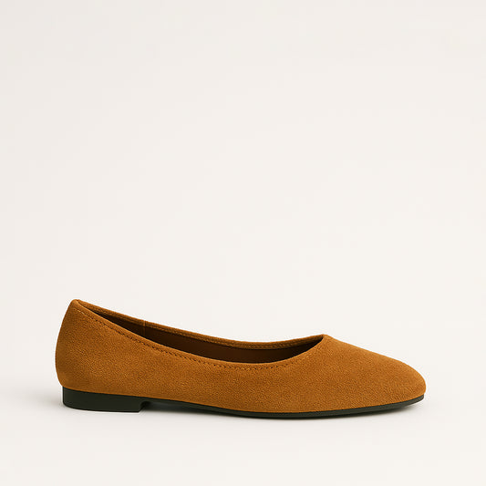 Ballerines En Daim Camel