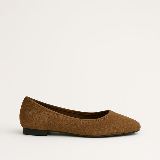 Ballerines En Daim Marron