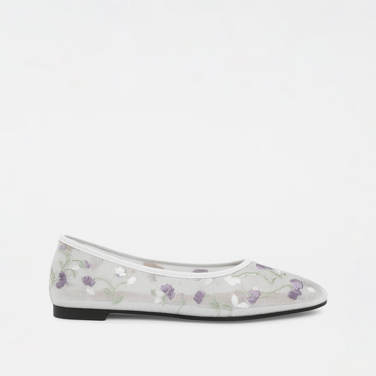 Ballerines Fleuries En Toile