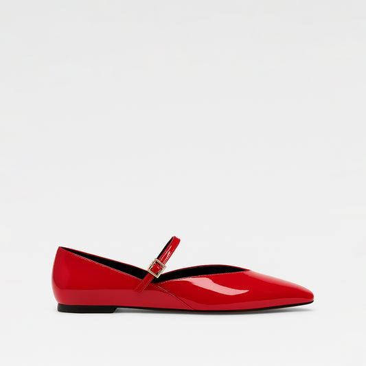 Ballerines Rouges À Bride
