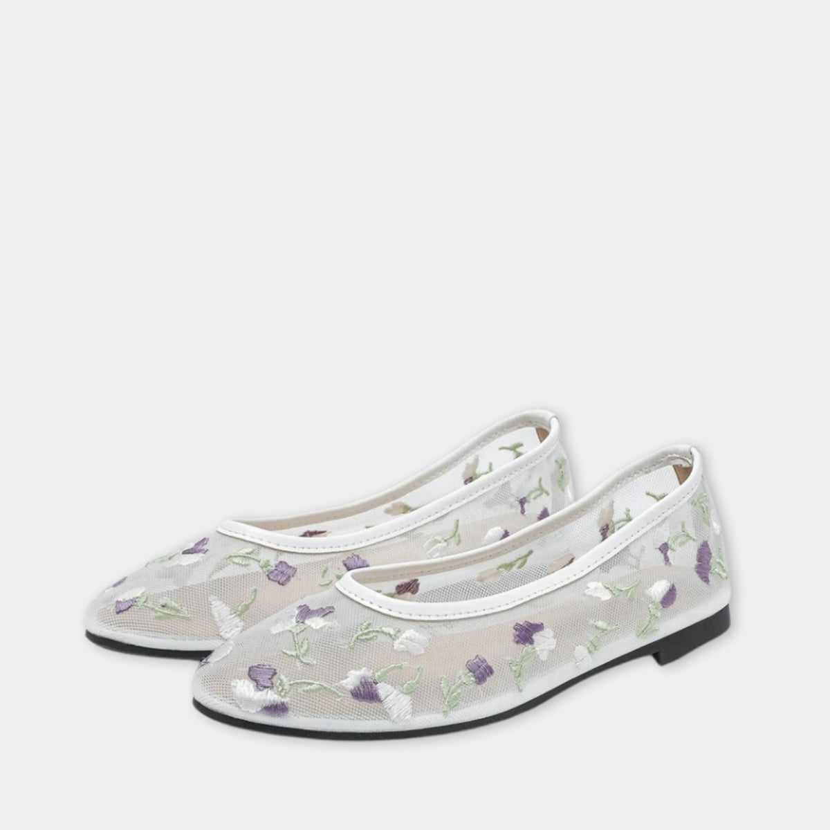 Ballerines Fleuries En Toile