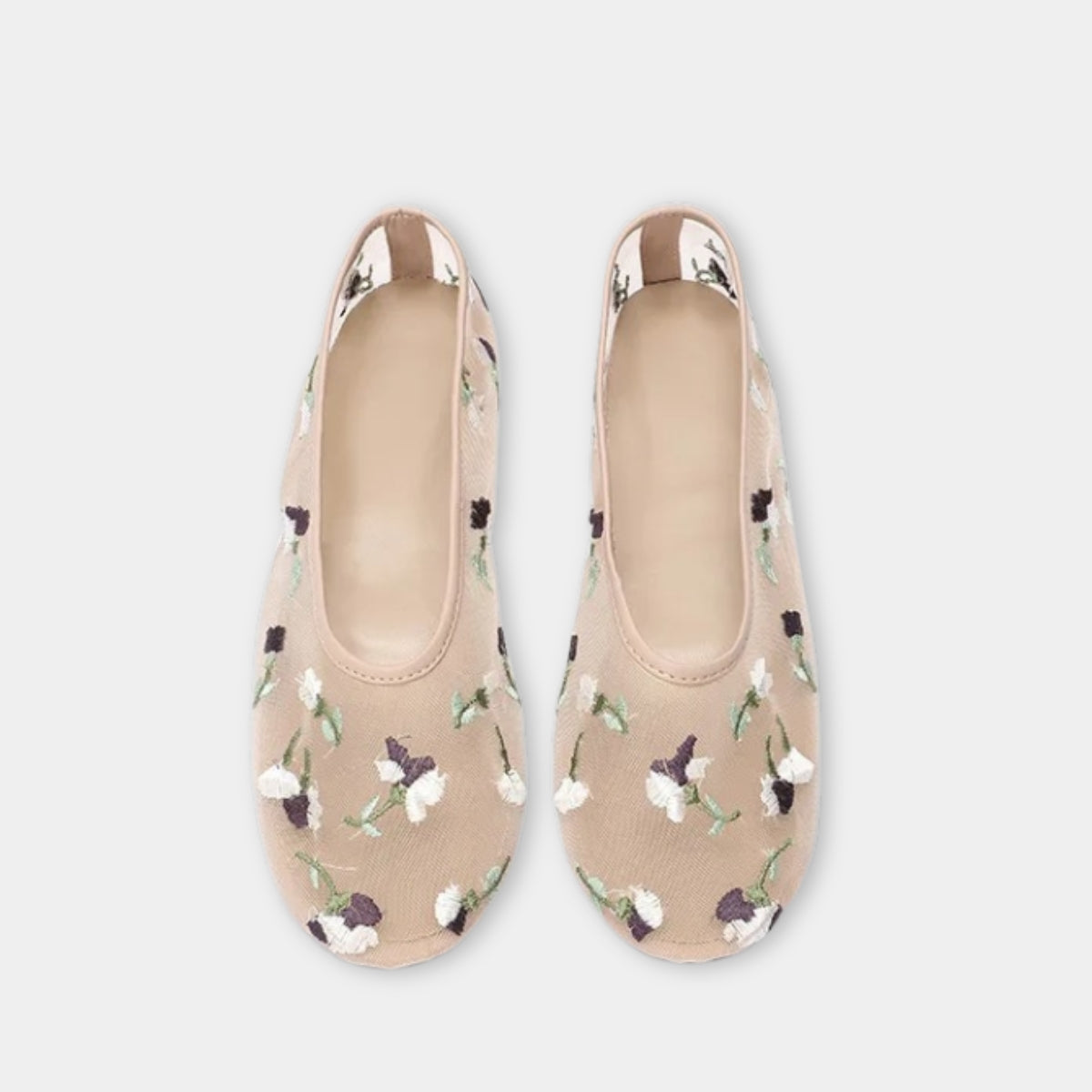 Ballerines Fleuries En Toile